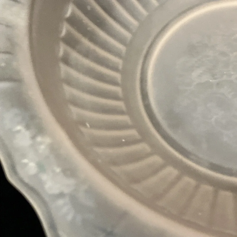 VTG Pink Satin Open Rose Depression Frosted Glass EAPG Reverse Painted Bowl 10